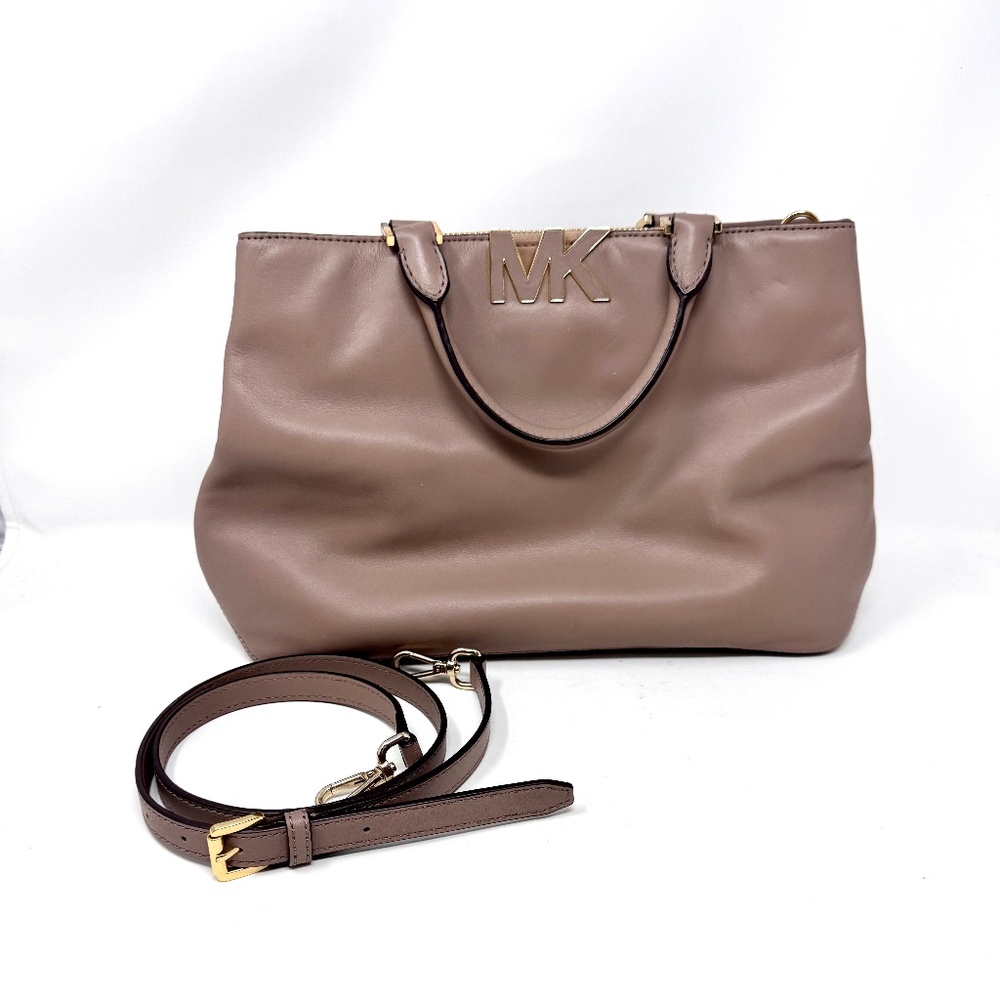 Michael Kors Florence Medium Satchel Shoulder Bag Dark Dune Brown
